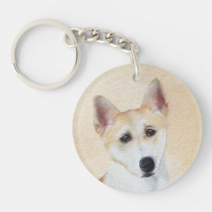 Canaan Dog Painting - Cute Original Dog Art Sleutelhanger