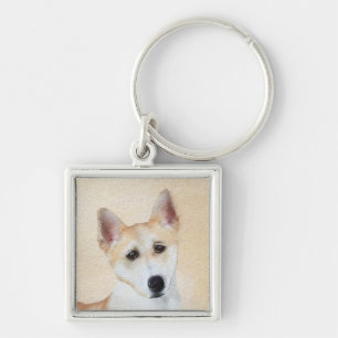 Canaan Dog Painting - Cute Original Dog Art Sleutelhanger