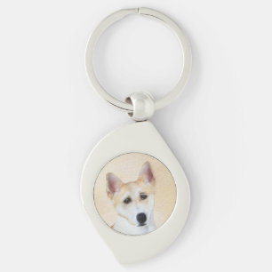 Canaan Dog Painting - Cute Original Dog Art Sleutelhanger