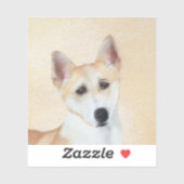 Canaan Dog Painting - Cute Original Dog Art Sticker (Vel)