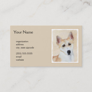 Canaan Dog Painting - Cute Original Dog Art Visitekaartje