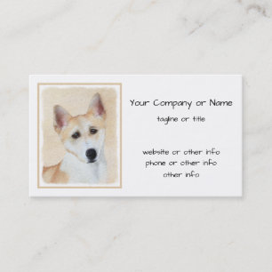 Canaan Dog Painting - Cute Original Dog Art Visitekaartje