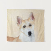 Canaan Dog Painting - Cute Original Dog Art Wandkleed (Voorkant (horizontaal))