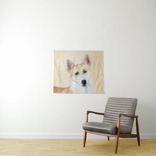 Canaan Dog Painting - Cute Original Dog Art Wandkleed (In Situ (horizontaal))