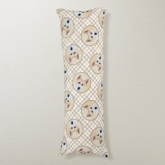 Canaan Dog Painting Schattigee originele dierenhon Lichaamskussen (Voorkant Verticaal)