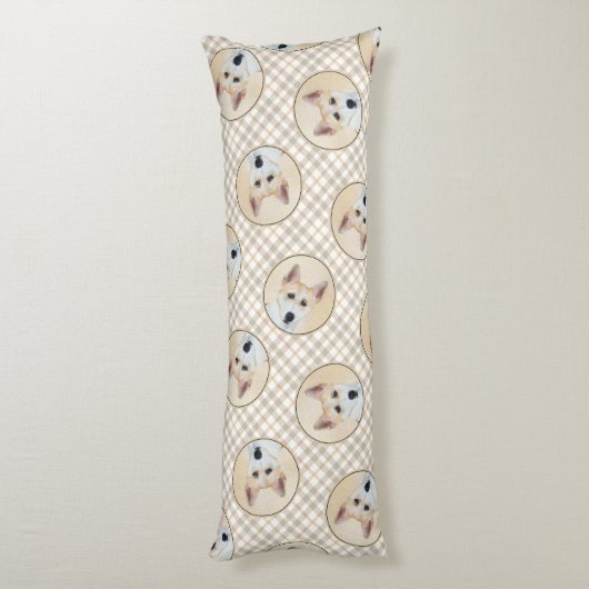 Canaan Dog Painting Schattigee originele dierenhon Lichaamskussen (Achterkant (Verticaal))