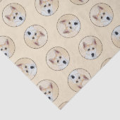 Canaan Dog Painting Schattigee originele dierenhon Tissuepapier (Detail)