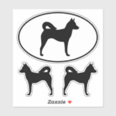 Canaan Dog Silhouettes Vinyl Sticker Set (Vel)