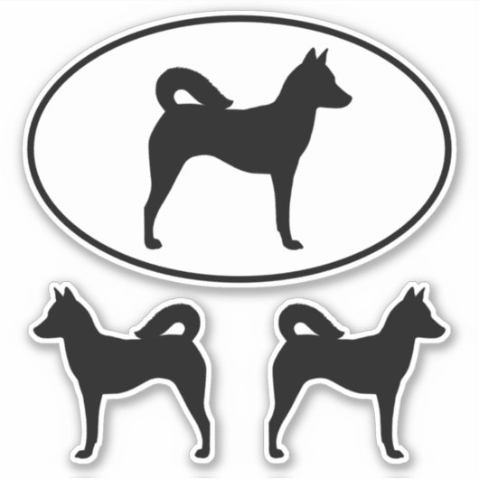 Canaan Dog Silhouettes Vinyl Sticker Set (Voorkant)
