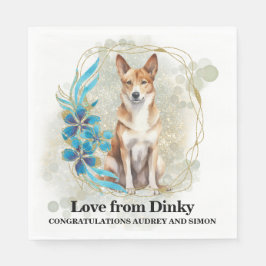 Canaan Hond bruiloft servetten met foto
