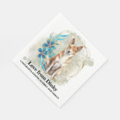 Canaan Hond bruiloft servetten met foto (Hoek)