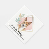 Canaan Hond bruiloft servetten met foto (Hoek)