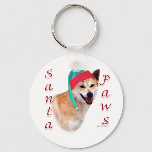 Canaan Hond Santa Paws Sleutelhanger (Voorkant)
