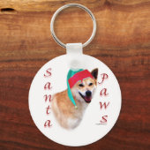 Canaan Hond Santa Paws Sleutelhanger (Voorkant)