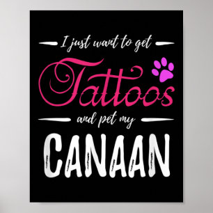 Canaan Hondenliefhebber Tattoo Funny Dog Mom Gift  Poster