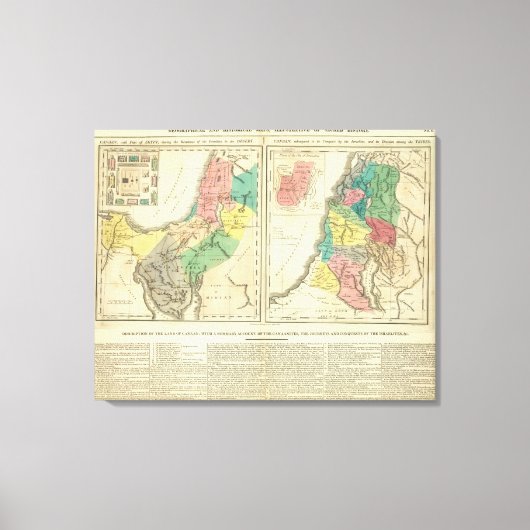 Canaan - Israel Atlas Map Canvas Afdruk (Voorkant)