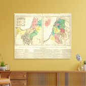 Canaan - Israel Atlas Map Canvas Afdruk (Insitu (Woonkamer))