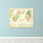 Canaan - Israel Atlas Map Canvas Afdruk (Insitu (Houten vloer))
