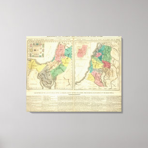 Canaan - Israel Atlas Map Canvas Afdruk