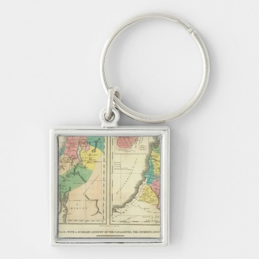 Canaan - Israel Atlas Map Sleutelhanger (Voorkant)
