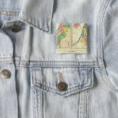 Canaan - Israel Atlas Map Vierkante Button 5,1 Cm (In situ)