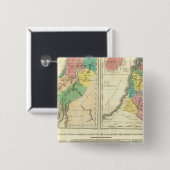 Canaan - Israel Atlas Map Vierkante Button 5,1 Cm (Voorkant /achterkant)