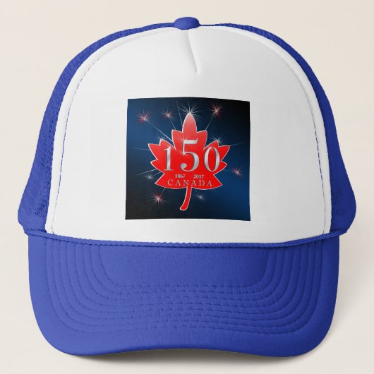 Canada 150 herdenkingsfeest op de Maple Leaf Trucker Pet (Voorkant)