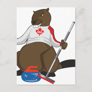 Canada 150 in 2017 Beaver Curling Main Briefkaart