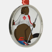 Canada 150 in 2017 Beaver Curling Main Metalen Ornament (Rechts)