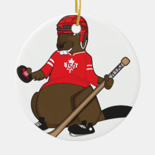 Canada 150 in 2017 Beaver Hockey Keramisch Ornament