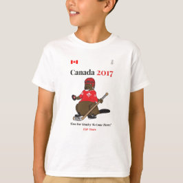 Canada 150 in 2017 beaver hockey Stanley T-shirt