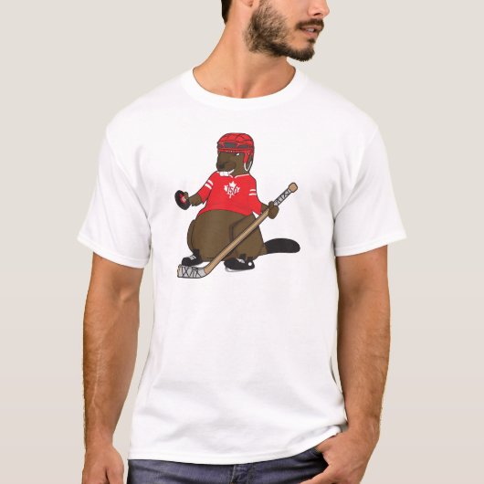 Canada 150 in 2017 Beaver Hockey T-shirt (Voorkant)