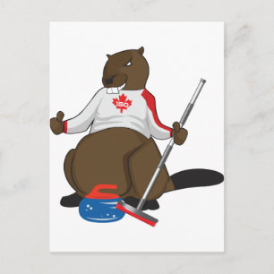 Canada 150 in 2017 Curling Beaver Merchandise Briefkaart