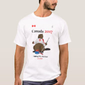 Canada 150 in 2017 Curling Button T-shirt (Voorkant)