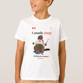 Canada 150 in 2017 Curling Hammer T-shirt