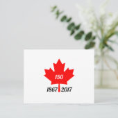 Canada 150 in 2017 esdoornblad briefkaart (Staand voorkant)