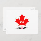 Canada 150 in 2017 esdoornblad briefkaart (Voorkant / Achterkant)