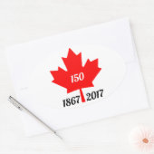 Canada 150 in 2017 esdoornblad ovale sticker (Envelop)