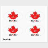 Canada 150 in 2017 esdoornblad ovale sticker (Vel)