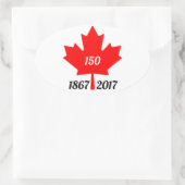 Canada 150 in 2017 esdoornblad ovale sticker (Tas)