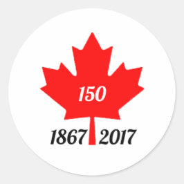 Canada 150 in 2017 esdoornblad ronde sticker