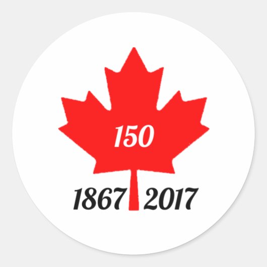Canada 150 in 2017 esdoornblad ronde sticker (Voorkant)