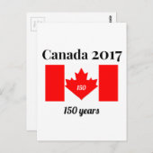 Canada 150 in 2017 Heart Flag Briefkaart (Voorkant / Achterkant)