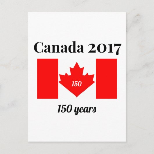 Canada 150 in 2017 Heart Flag Briefkaart (Voorkant)