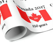 Canada 150 in 2017 Heart Flag Cadeaupapier (Rol Hoek)