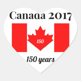 Canada 150 in 2017 Heart Flag Hart Sticker