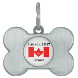 Canada 150 in 2017 Heart Flag Huisdieren Naamplaatje
