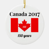Canada 150 in 2017 Heart Flag Keramisch Ornament (Voorkant)