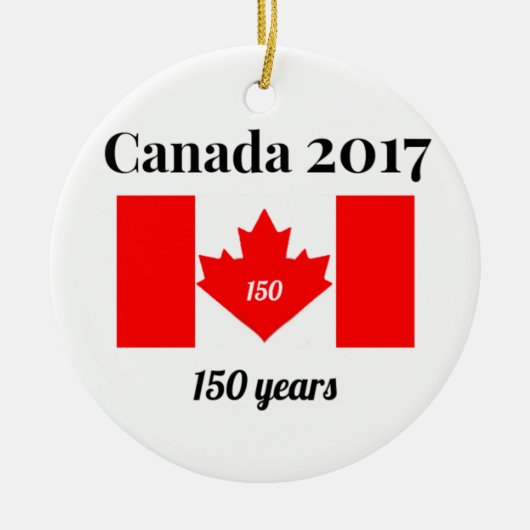 Canada 150 in 2017 Heart Flag Keramisch Ornament (Voorkant)