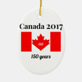 Canada 150 in 2017 Heart Flag Keramisch Ornament (Voorkant)